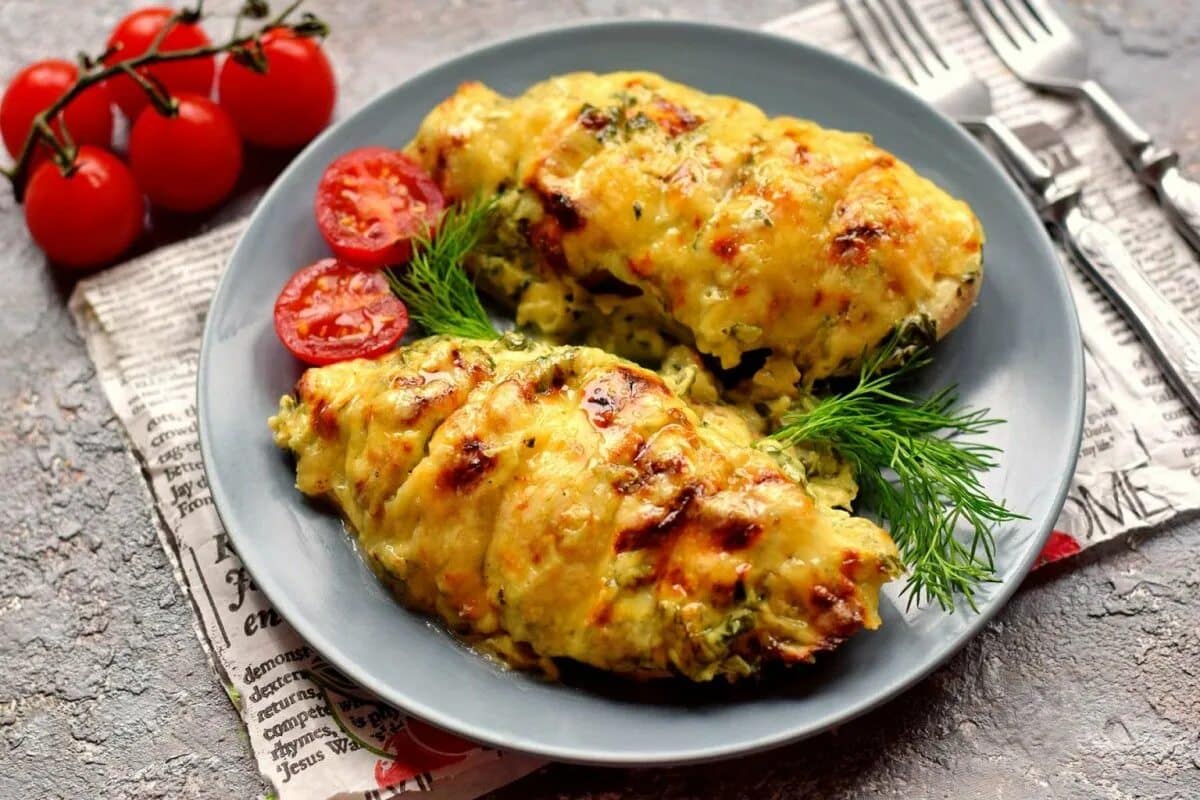 Pečené prezidentské kotlety s šampiňónmi: luxusný obed z jedného plechu